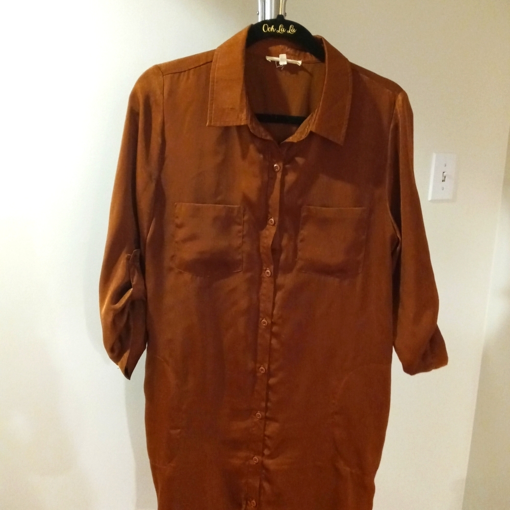 Brown Button Down Dress